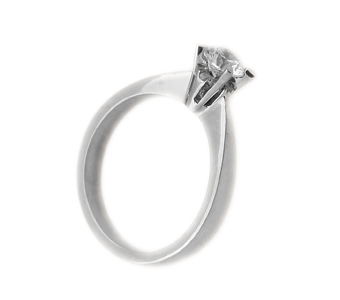 Cr Ασημένιο μονόπετρο δαχτυλίδι με λευκό ζιργκόν 4mm