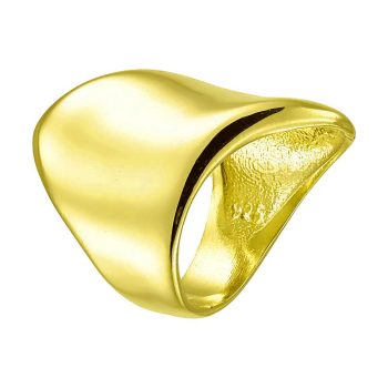 RNG Ασημένιο επίχρυσο δαχτυλίδι σωλήνας με καμπύλες