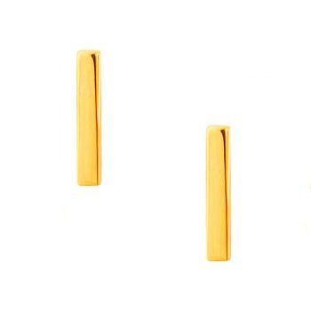 AD Ασημένια καρφωτά χρυσά σκουλαρίκια μπάρα